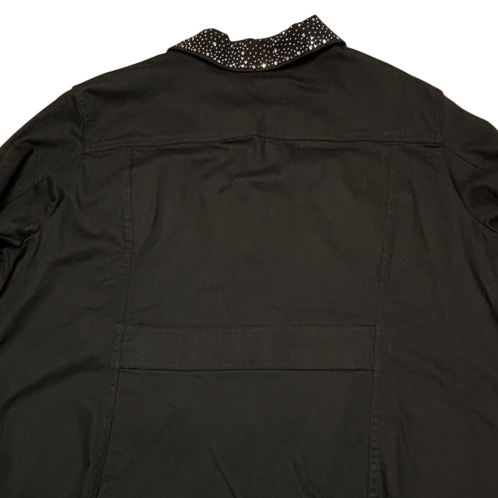 Christine Alexander Womens Jacket Size 3X Embellished Denim Rhinestone Black - Picture 6 of 8